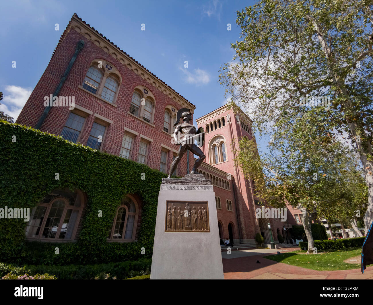 Los Angeles, APR 2: Tommy Trojan, Bovard Auditorium of USC on APR 2, 2019 at Los Angeles, California Stock Photo