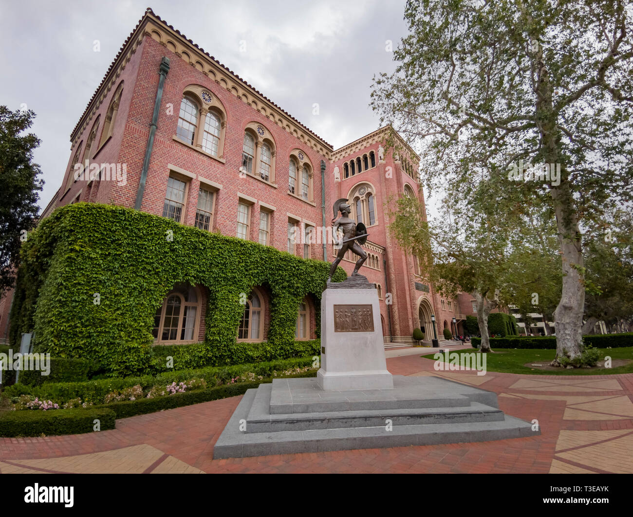 Los Angeles, APR 4: Tommy Trojan, Bovard Auditorium of USC on APR 4, 2019 at Los Angeles, California Stock Photo