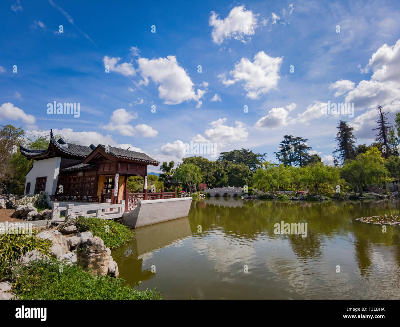 Los Angeles, APR 5: The beautiful Chinese Garden of Huntington Library on APR 5, 2019 at Los Angeles, California Stock Photo