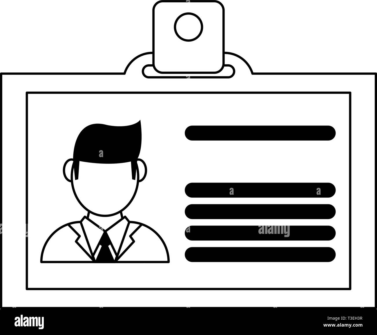 Business ID card symbol in black and white Stock Vector Image & Art - Alamy