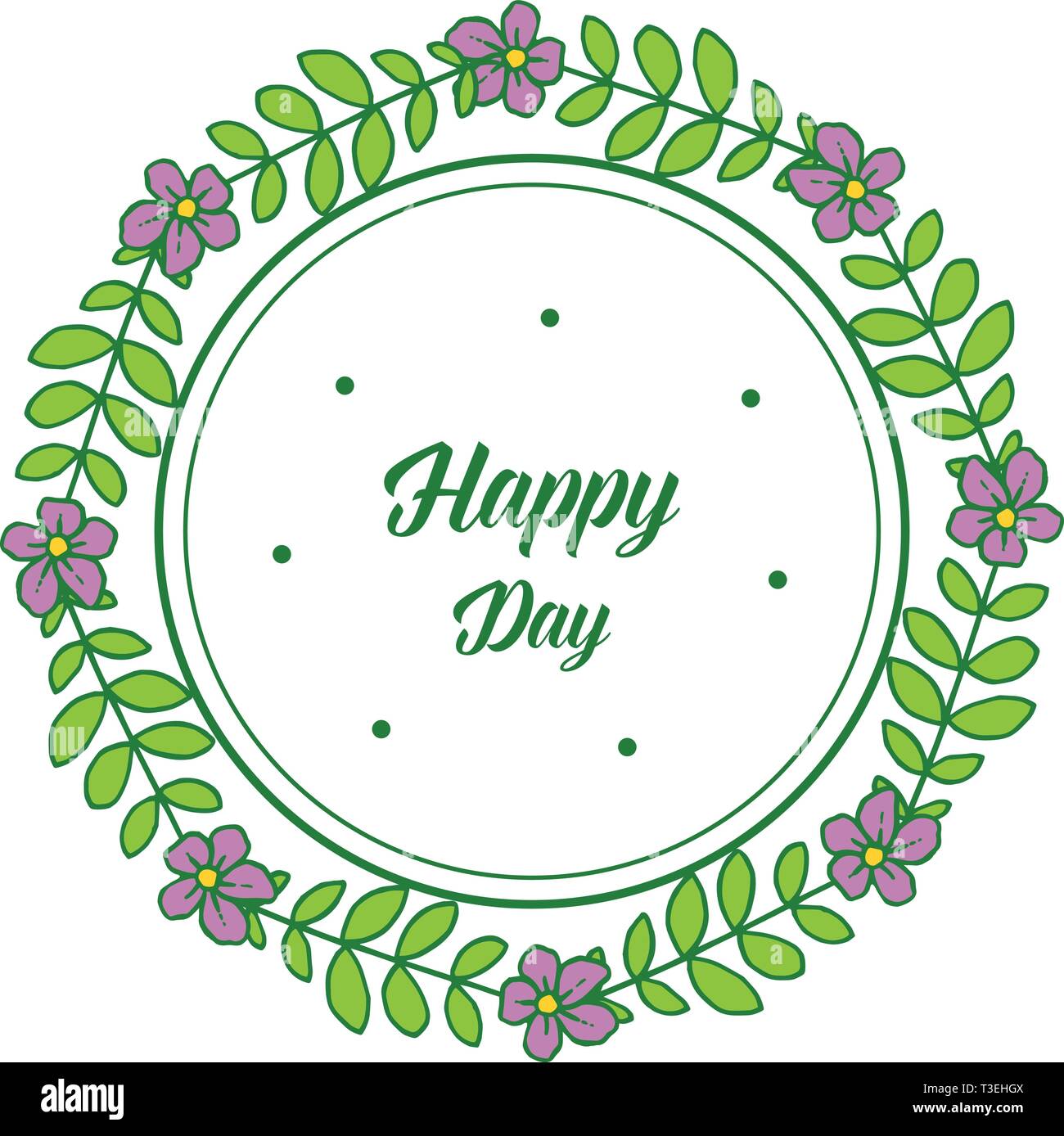 Vector illustration various floral frame for design of invitation happy ...