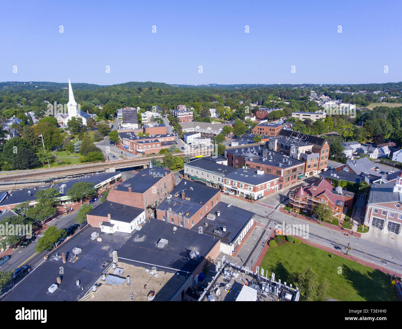 Aerial view of Winchester Center Historic District and First
