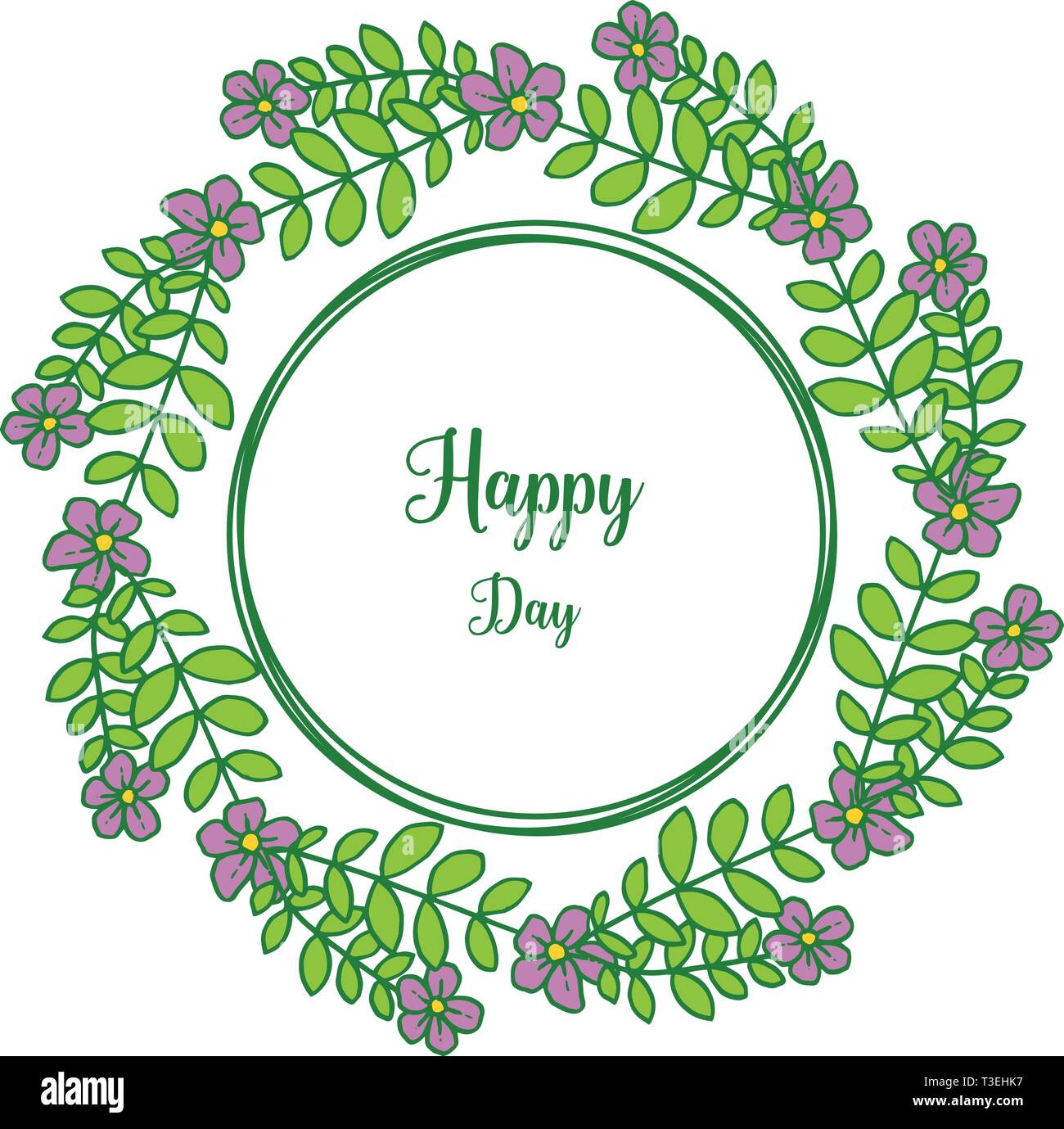 Vector illustration various floral frame for design of invitation happy ...
