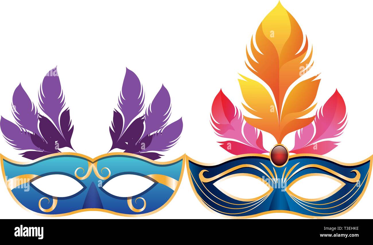 mask with feathers Stock Vector Image & Art - Alamy