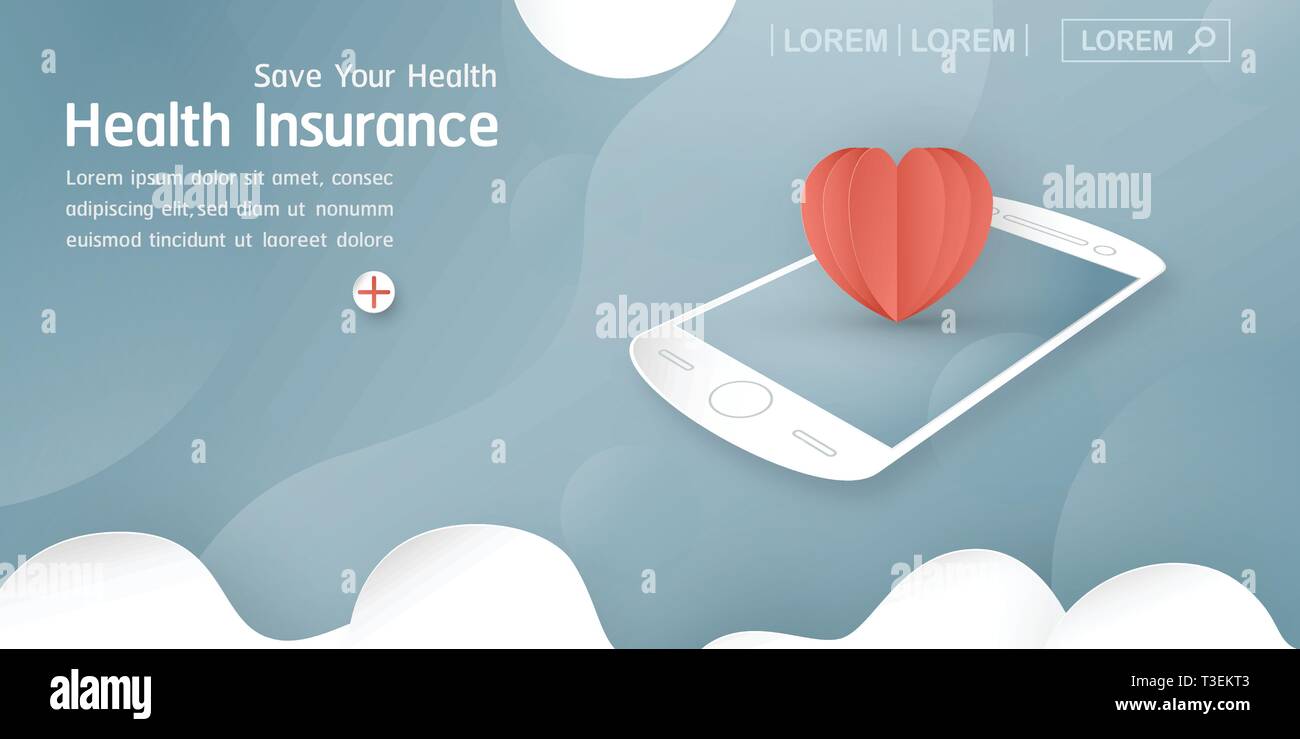 Vector Illustration In Concept Of Health Insurance Template
