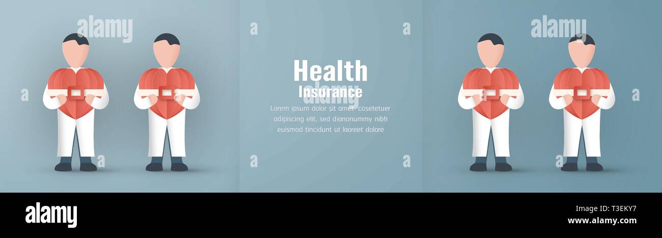 Vector Illustration In Concept Of Health Insurance Template