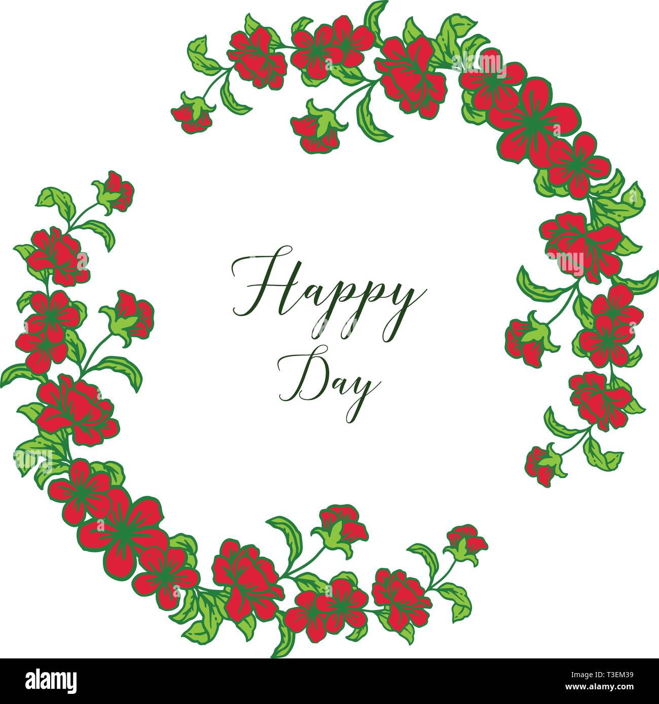 Vector illustration various floral frame for invitation happy day hand ...
