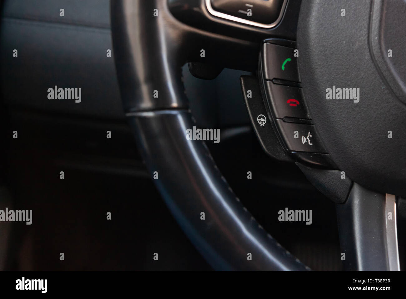 Novosibirsk, Russia 03.10.2019 View to the interior of Land Rover