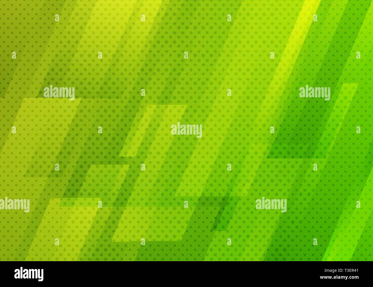 Abstract green geometric diagonal with dots pattern texture background modern digital technology style. Vector illustration Stock Vector