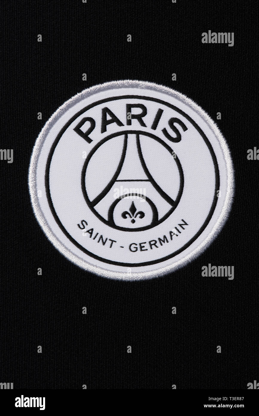 Close up Paris Germain x Jordan UEFA Champions League jersey Stock Photo Alamy