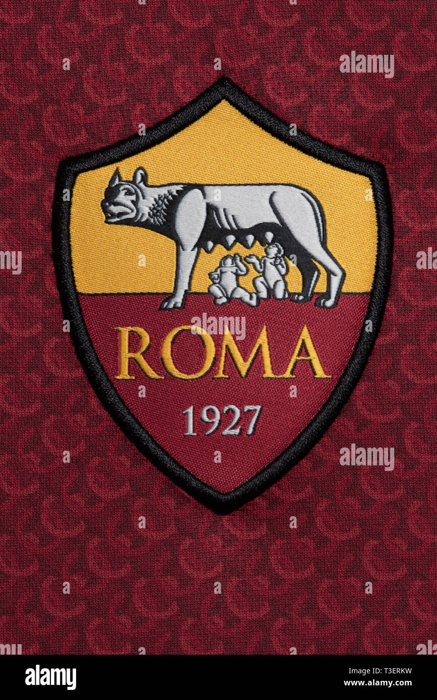 Close up of AS ROMA home jersey Stock Photo Alamy