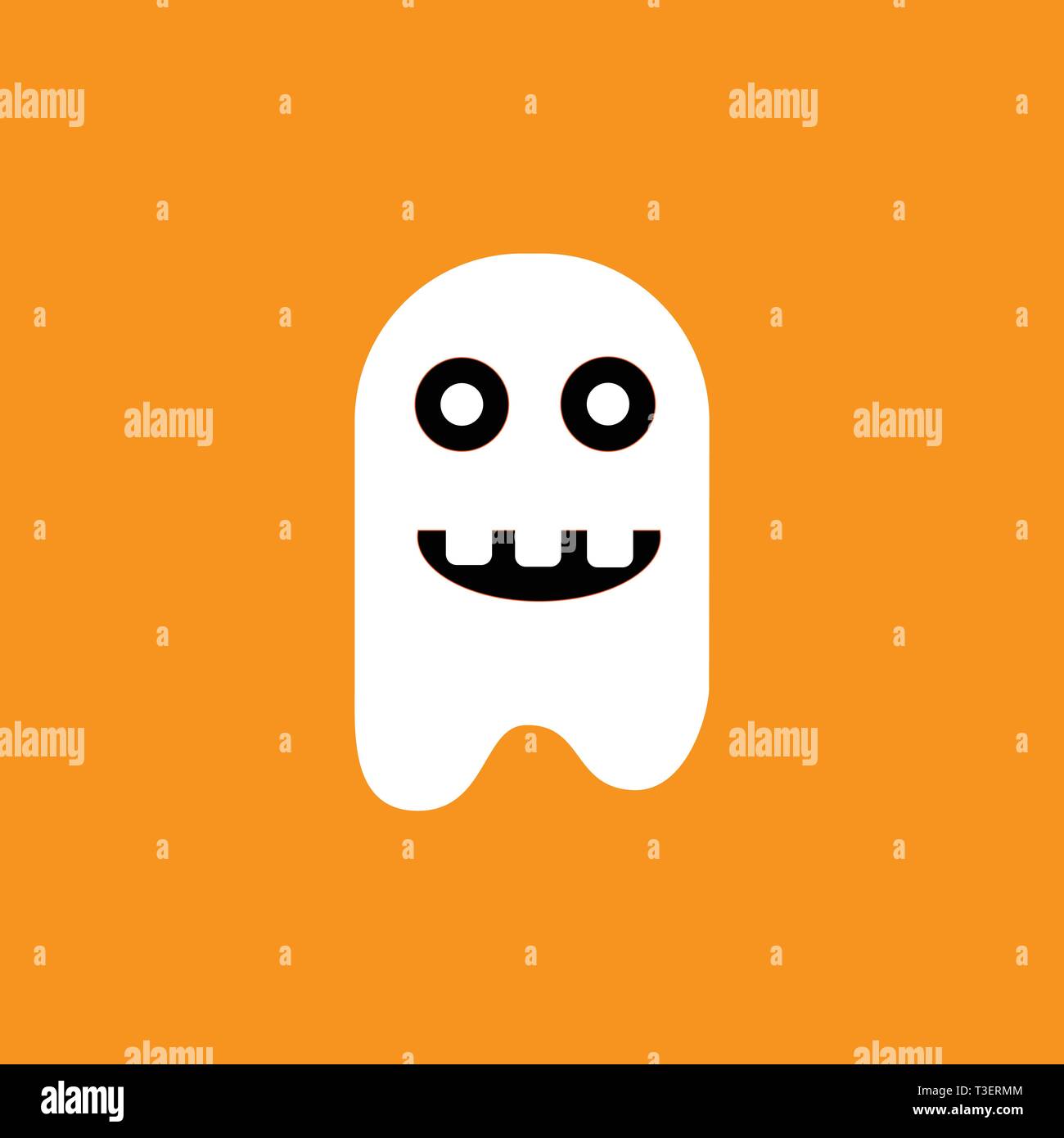 White ghost on the orange background Stock Vector Image & Art - Alamy