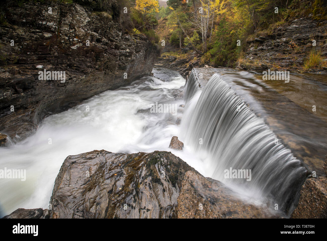 Glen Lui Trail; Linn of Dee; End of Fish Ladder; Scotland; UK Stock