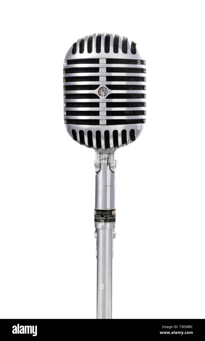 Front view of a vintage microphone Stock Photo 243116368