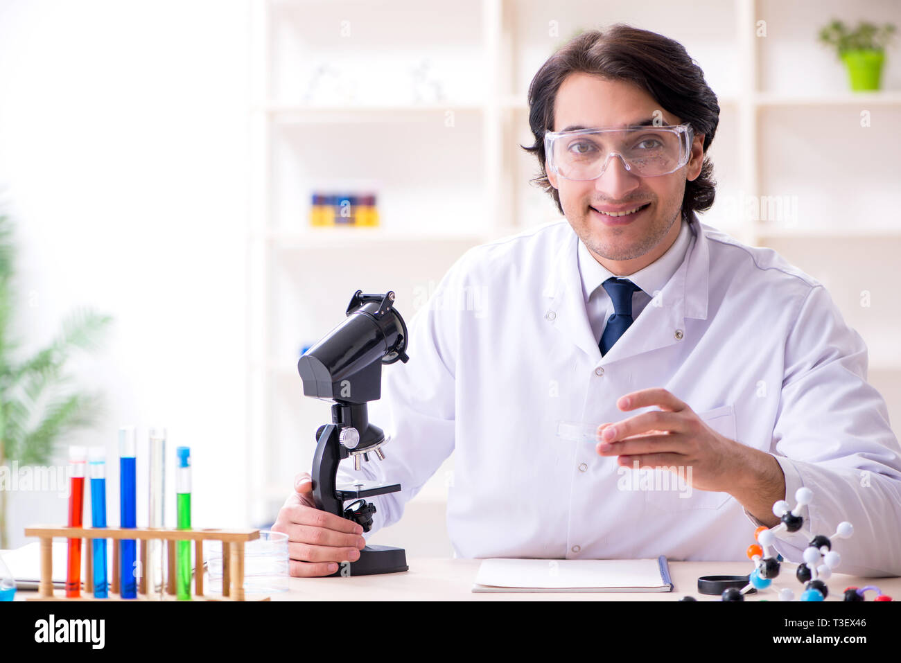 Excited young man scientist hi-res stock photography and images - Alamy