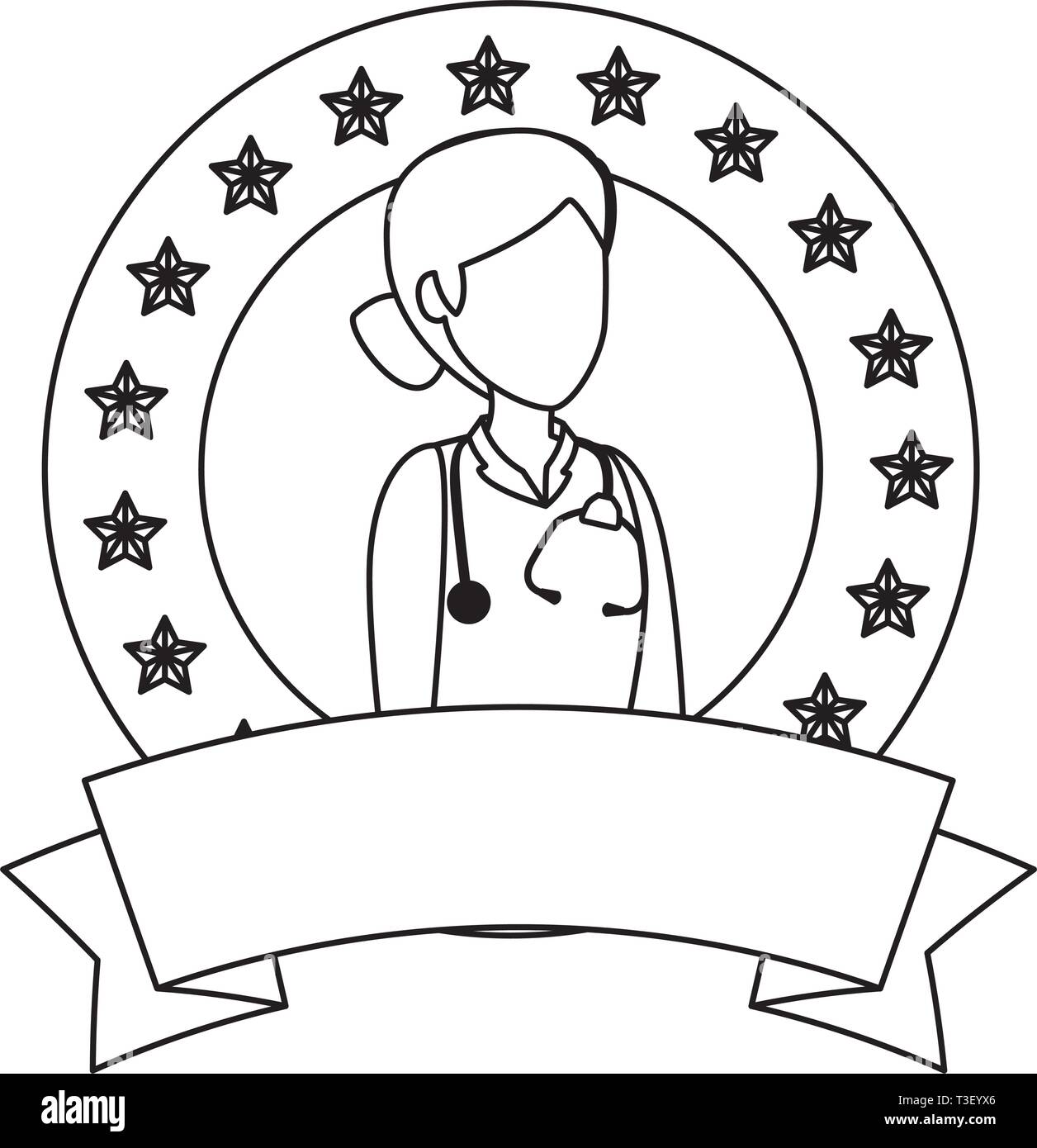 professional female doctor with stethoscope Stock Vector Image & Art ...
