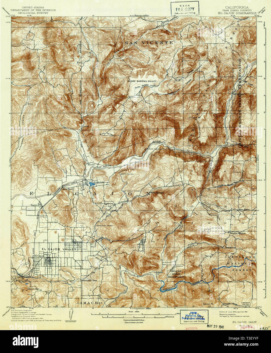 Map of el cajon hi-res stock photography and images - Alamy