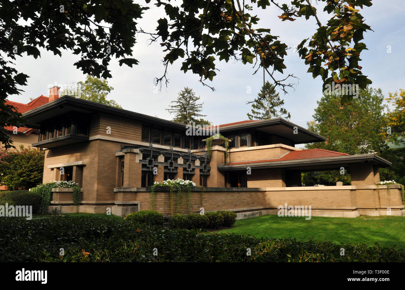 The Meyer May House in Grand Rapids, Michigan. The Prairie-style home, designed by architect Frank Lloyd Wright, was completed in 1909. Stock Photo