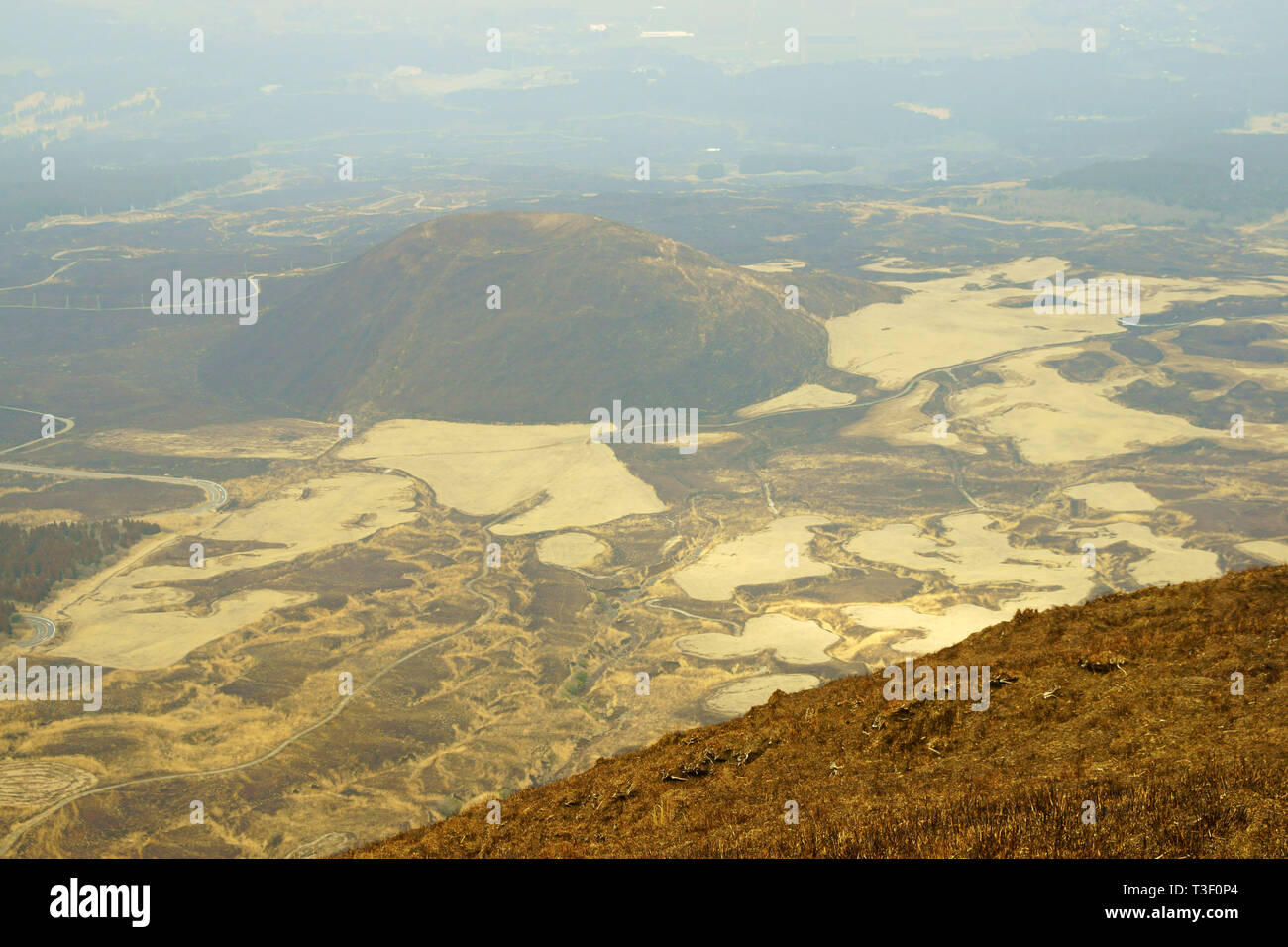 Controlled Burn In Komezuka Scoria Cone At Mt Aso Kumamoto Prefecture Japan Stock Photo Alamy
