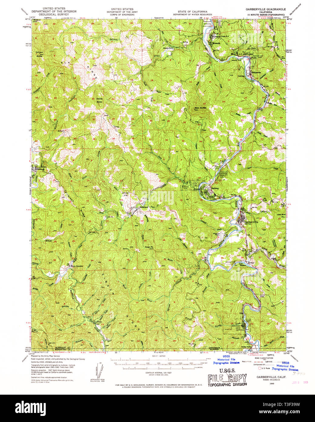 Garberville california map hires stock photography and images Alamy