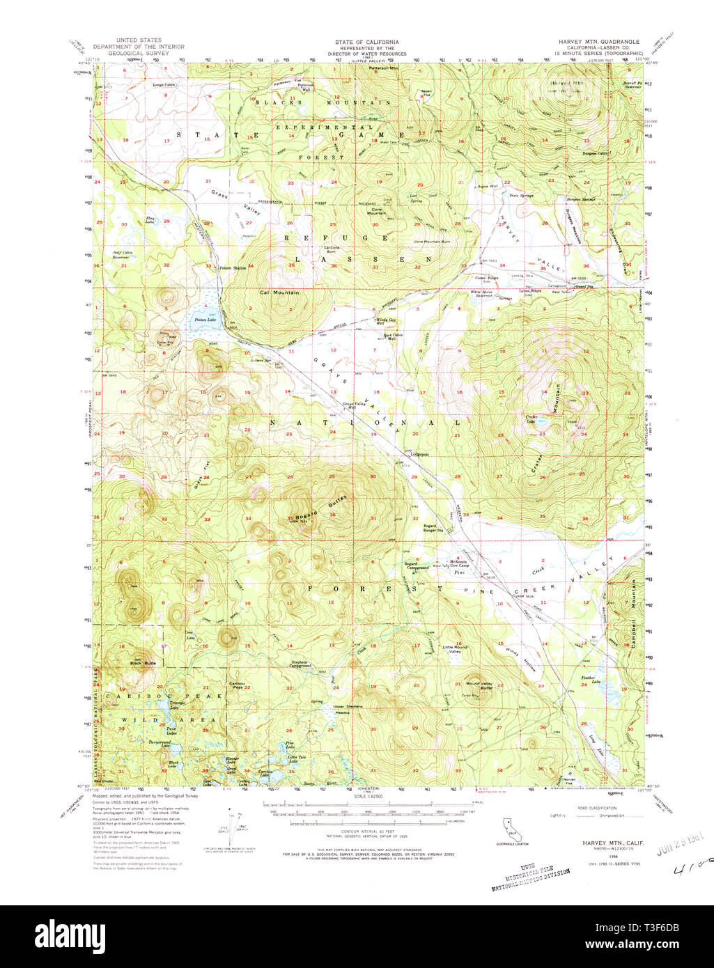 USGS TOPO Map California CA Harvey - Usgs Topo Map California Ca Harvey Mtn 297644 1956 62500 Restoration T3F6DB