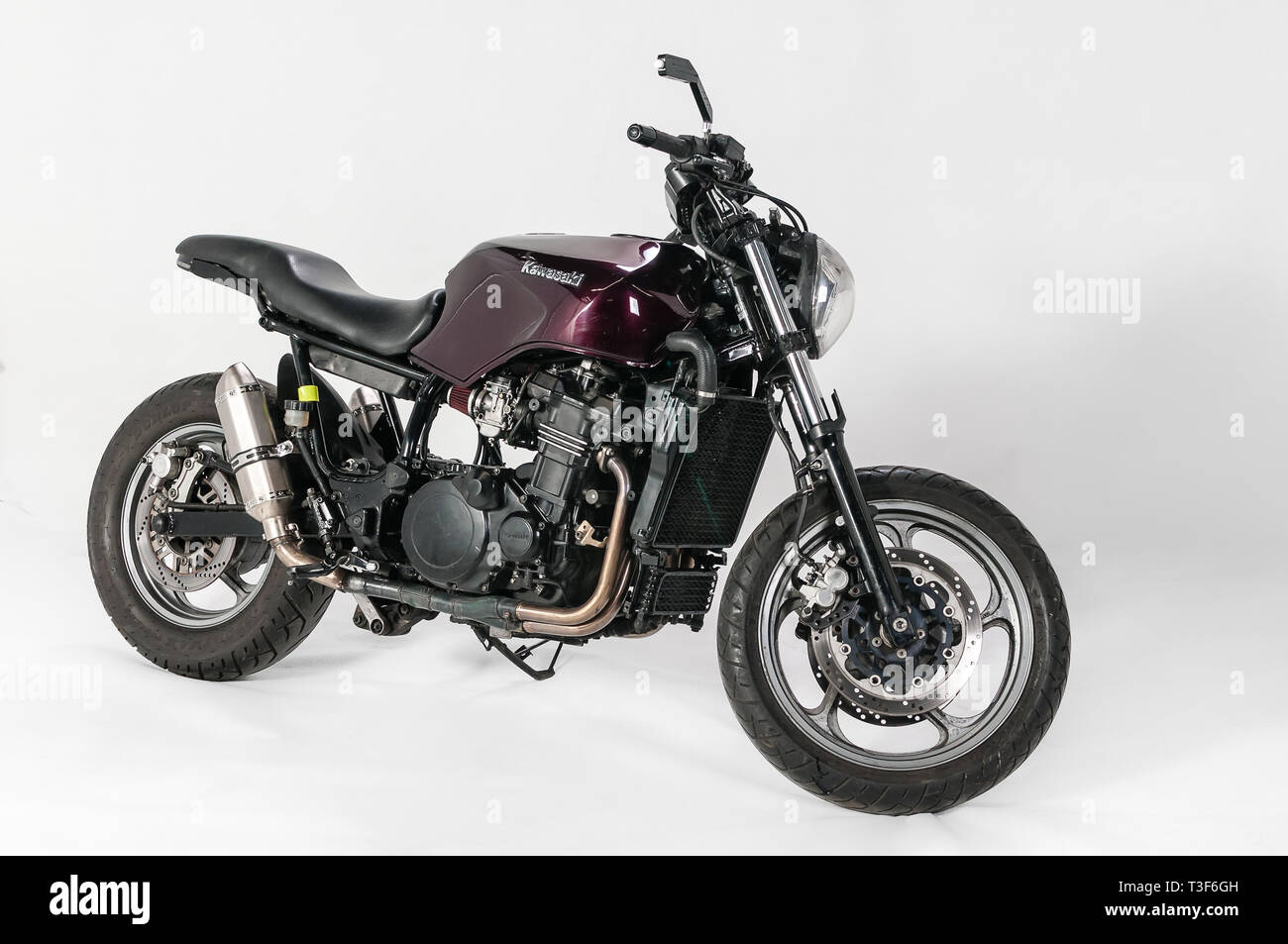 Warsaw, Poland, March 01, 2019: Warsaw Custom Motorcycles Show.  Presentation of custom designed in motorcycles cathegory 'Street bike'. Stock Photo