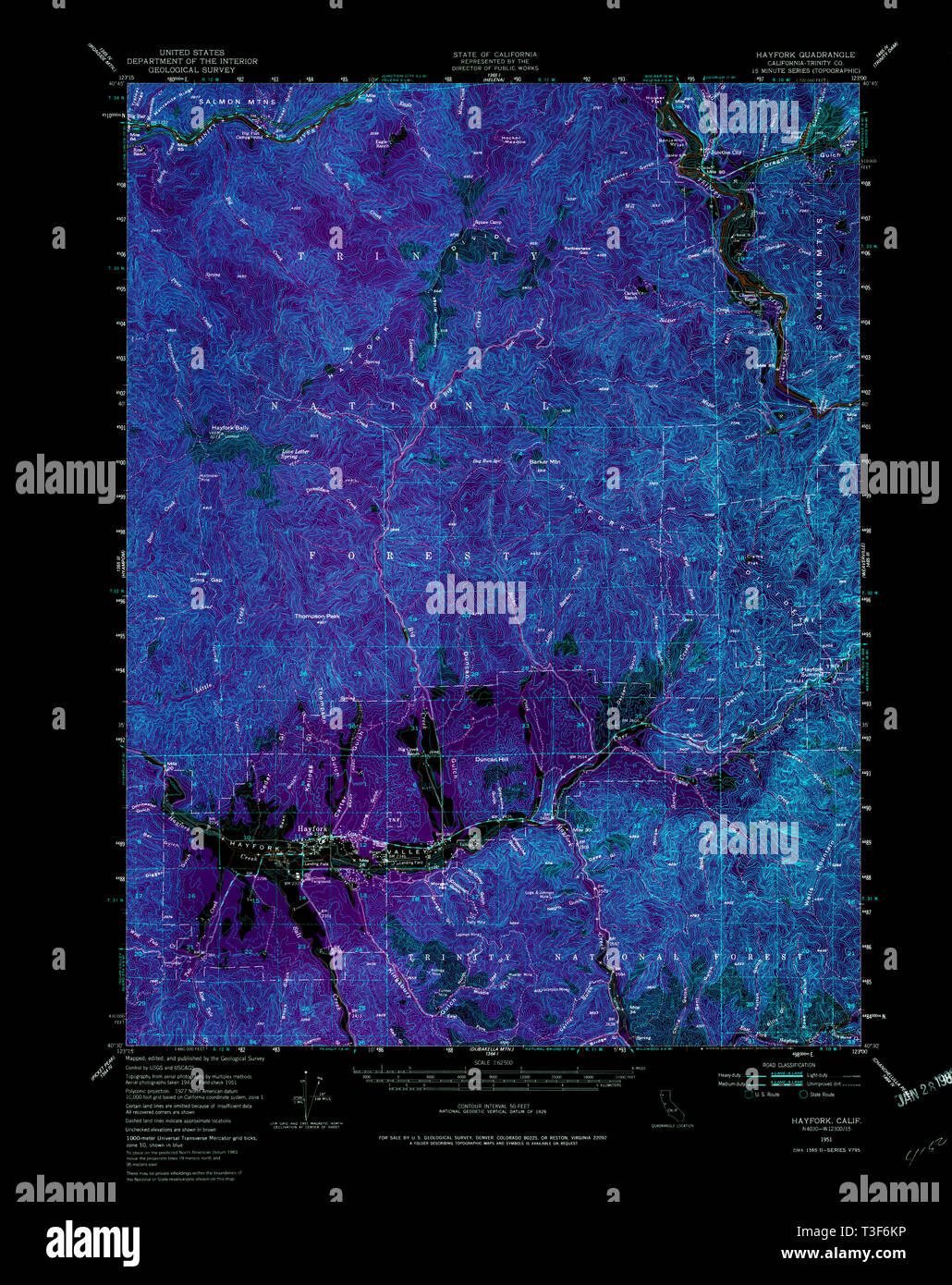 Map of hayfork hires stock photography and images Alamy