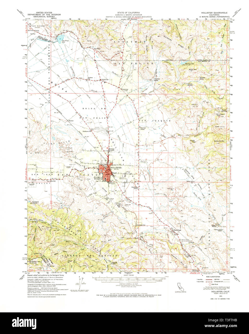 Map of hollister Cut Out Stock Images & Pictures - Alamy