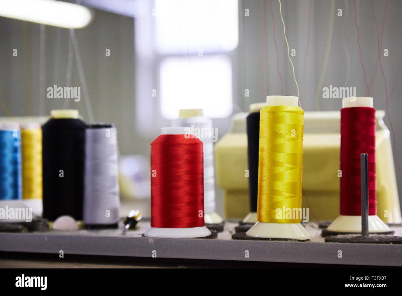 Automatic Embroidery Machines in process on the factory. 9 Needle