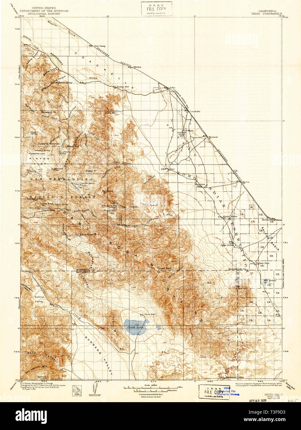Map of indio hi-res stock photography and images - Alamy