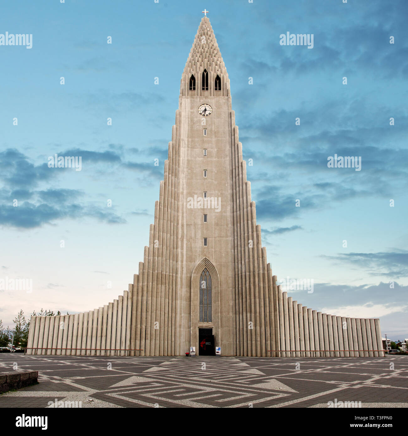Hallgrimskirkja cathedral in reykjavik iceland Stock Photo