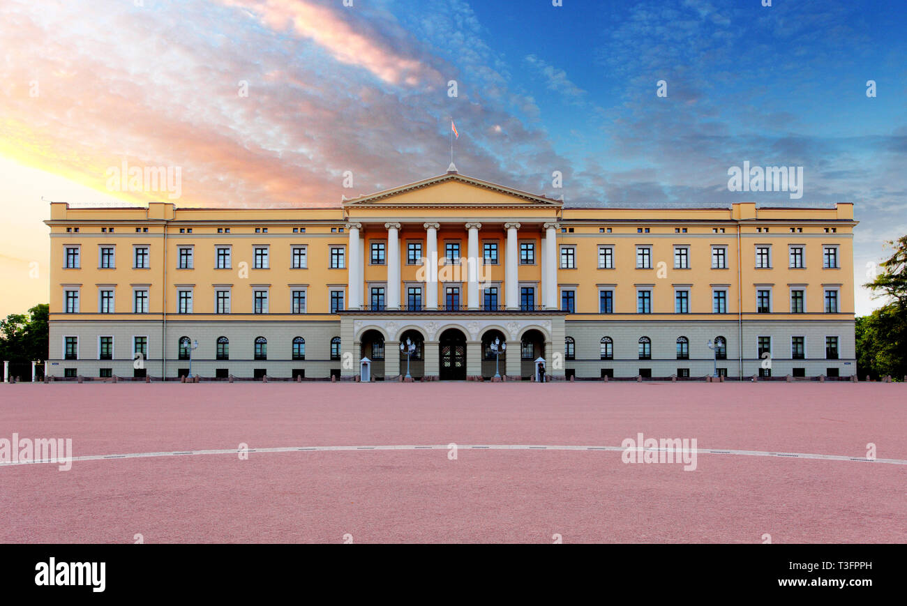 Royal palace in Oslo, Norway Stock Photo