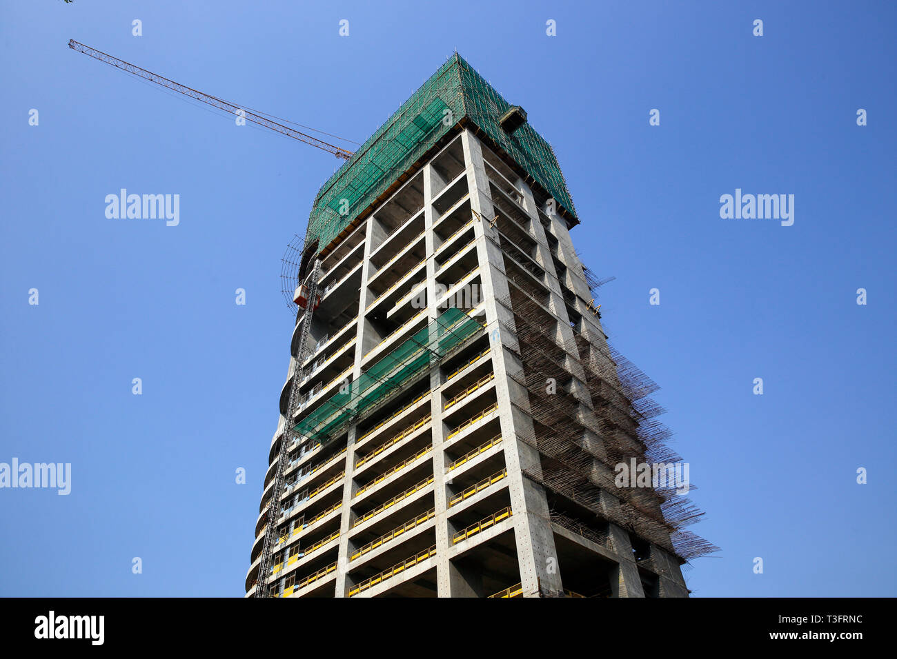 Under-construction high ridge building in Colombo city, Srilanka Stock Photo