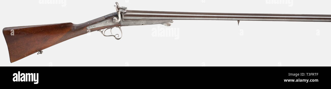 Civil long arms, pinfire, Lefaucheux double-barrelled shotgun, circa 1860, Additional-Rights-Clearance-Info-Not-Available Stock Photo