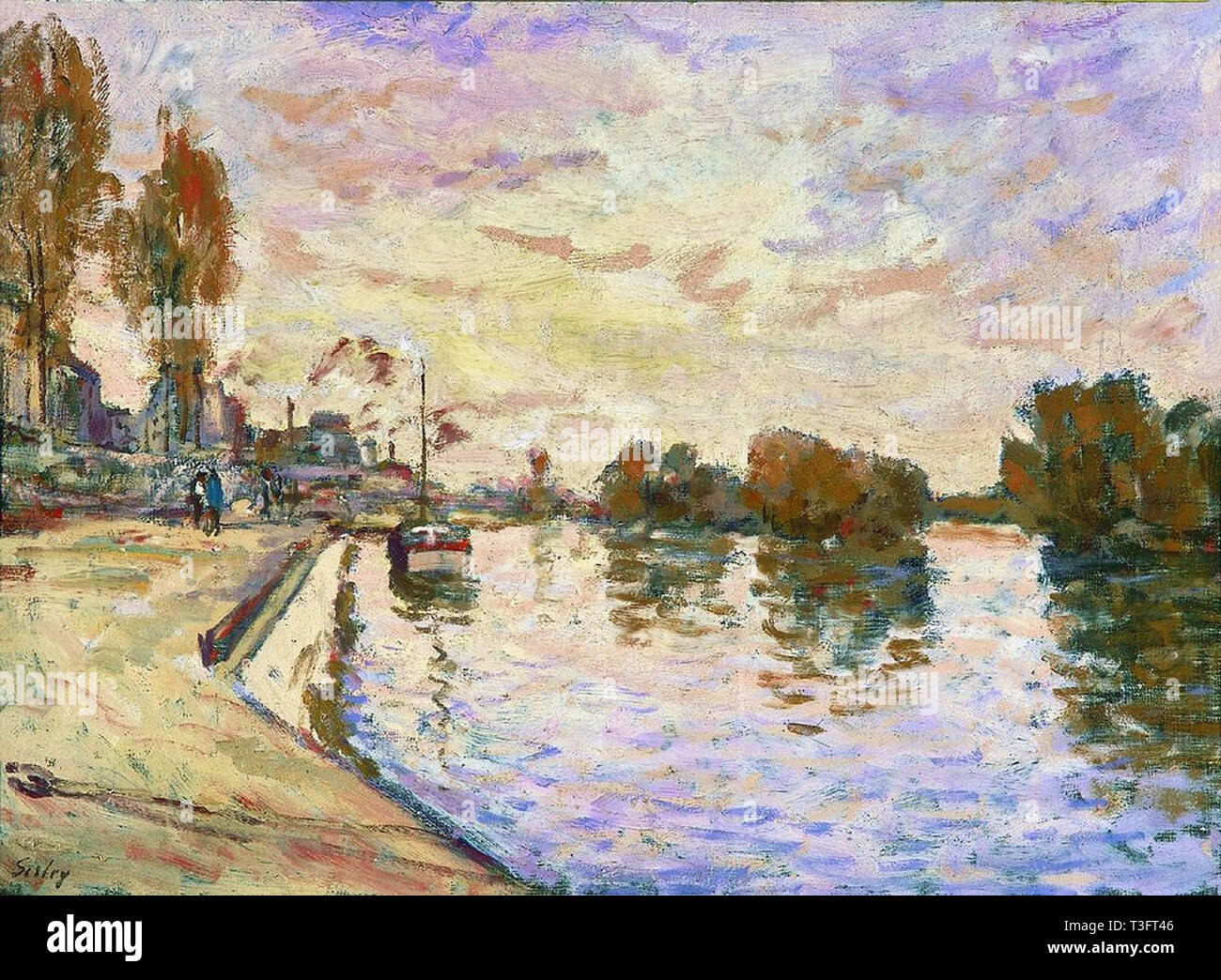 Alfred Sisley (1839 - 1899) - the seine at suresnes 1874 Stock