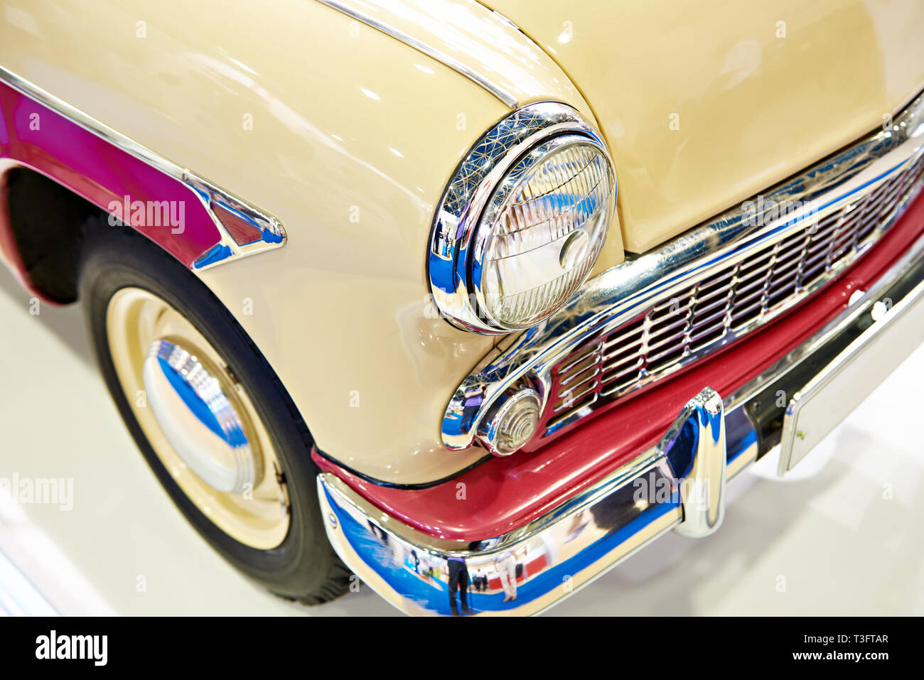 Headlight and bumper old retro car Stock Photo Alamy