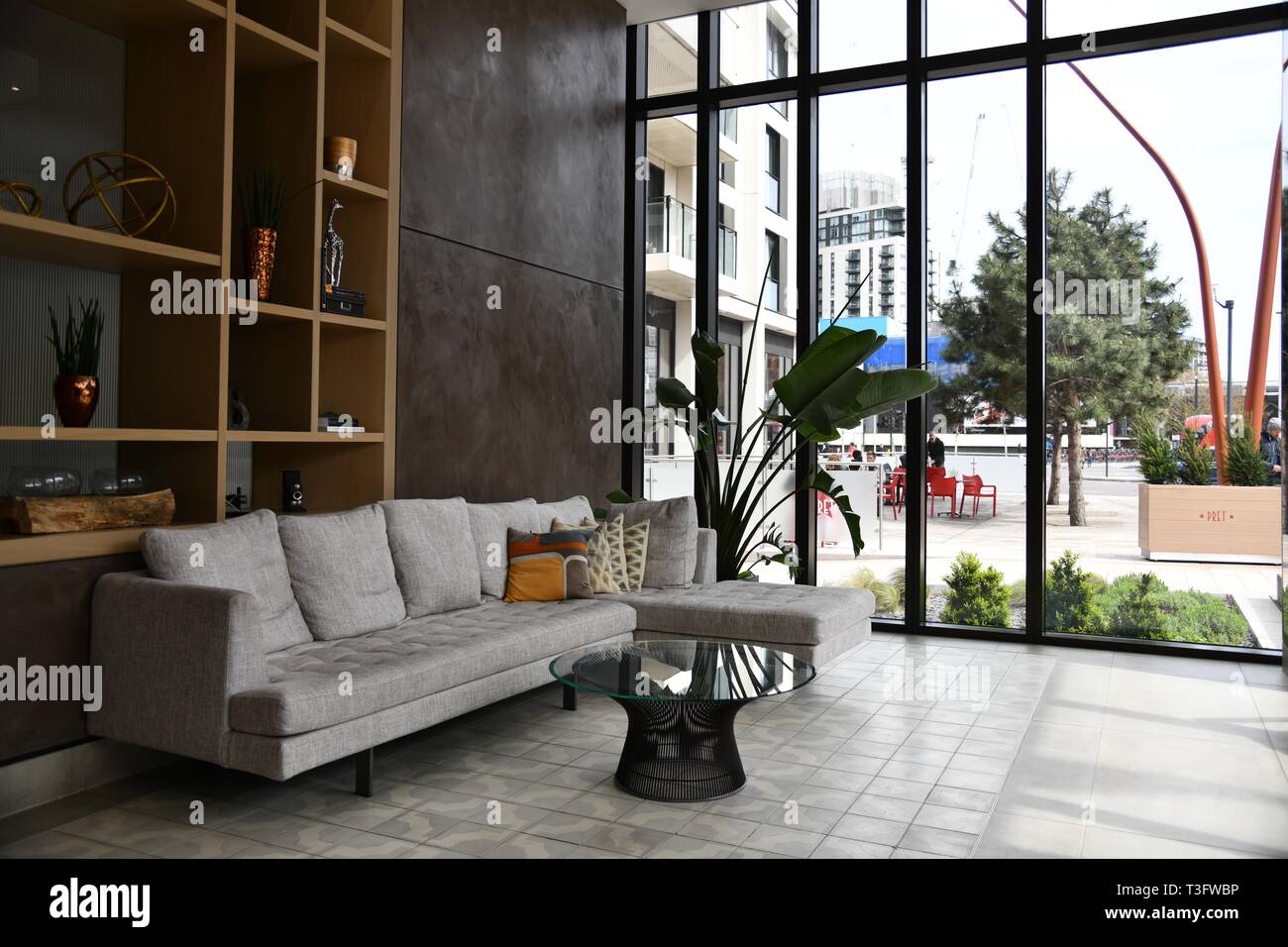 Modern interior of apartment block in London elephant and castle Stock