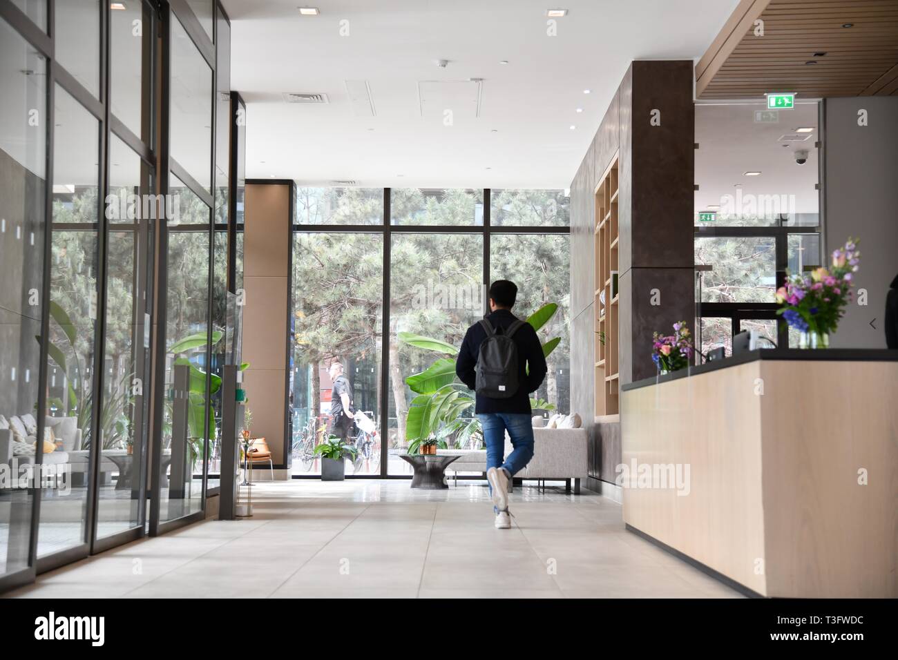 Modern interior of apartment block in London elephant and castle Stock