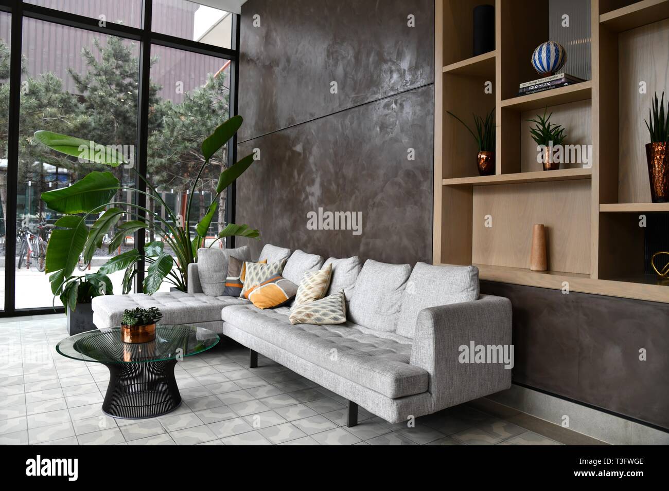 Modern interior of apartment block in London elephant and castle Stock
