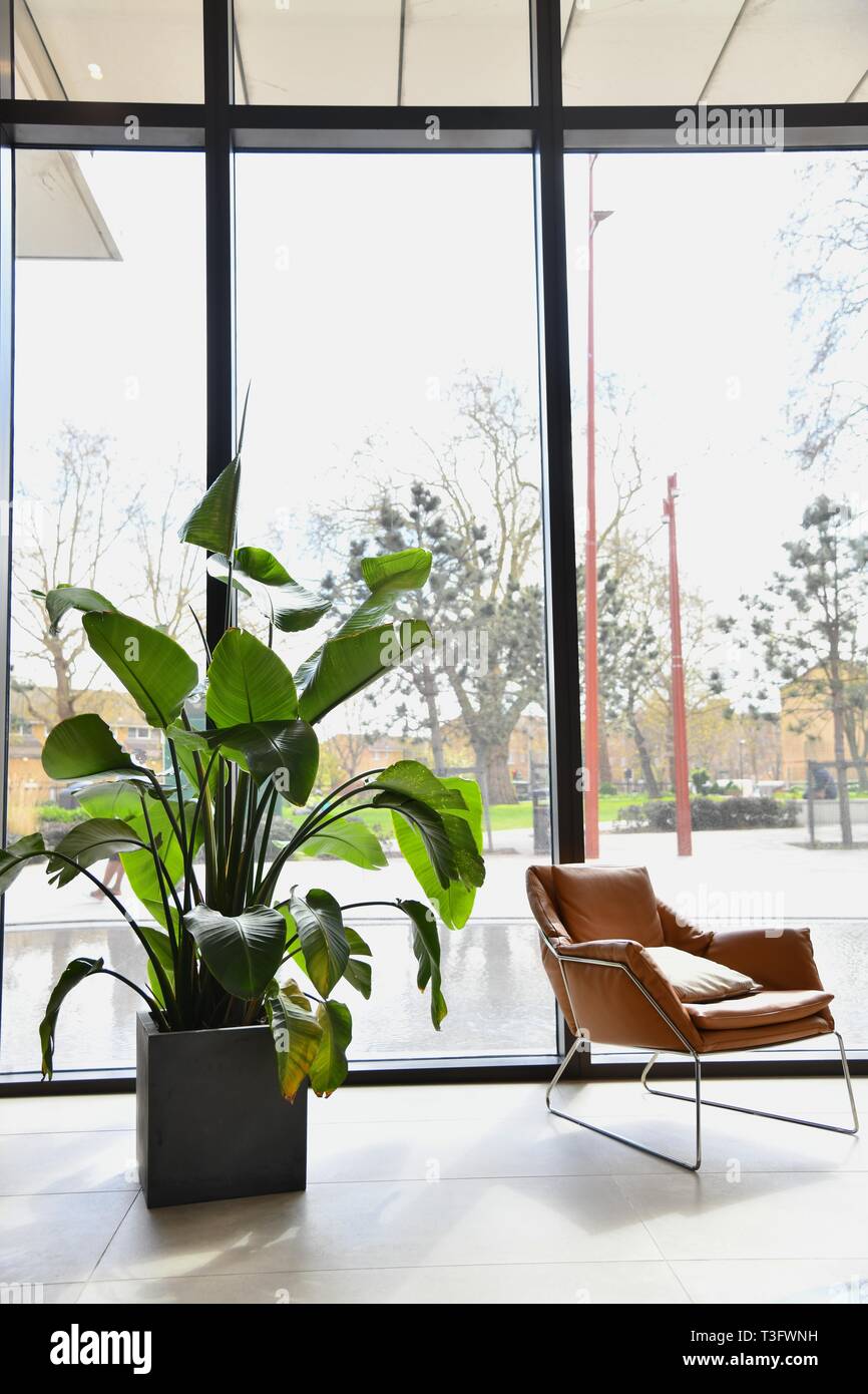 Modern interior of apartment block in London elephant and castle Stock