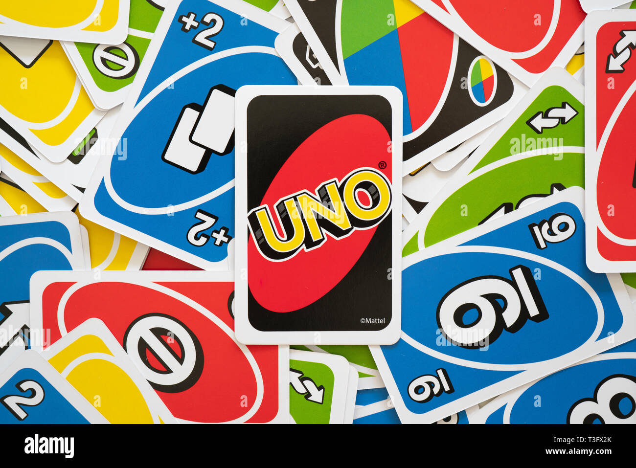 Reverse Card Pile Uno Cards Stock Photo 1934901206