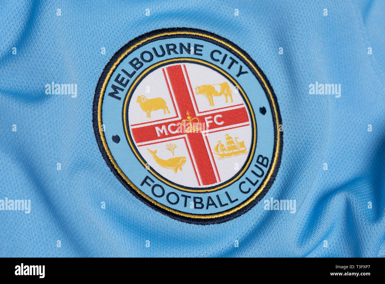Close up of Melbourne City FC jersey Stock Photo Alamy