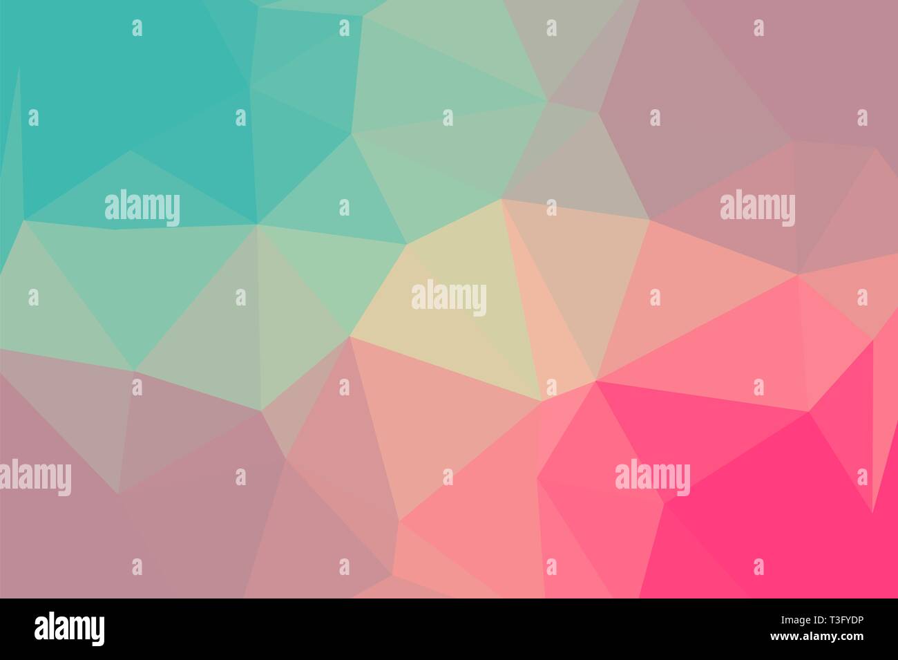 Abstract geometric yellow pink color shades gradient background texture, low poly triangle pattern, computer graphic, Illustration Stock Vector