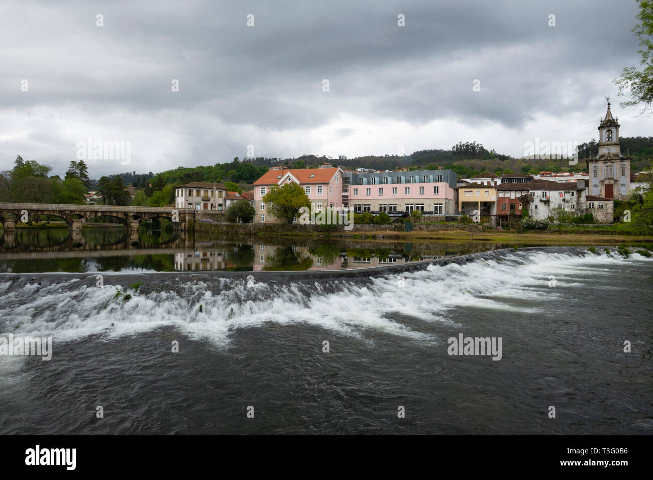 River Vez in Arcos de Valdevez, Minho, Portugal, Europe Stock Photo