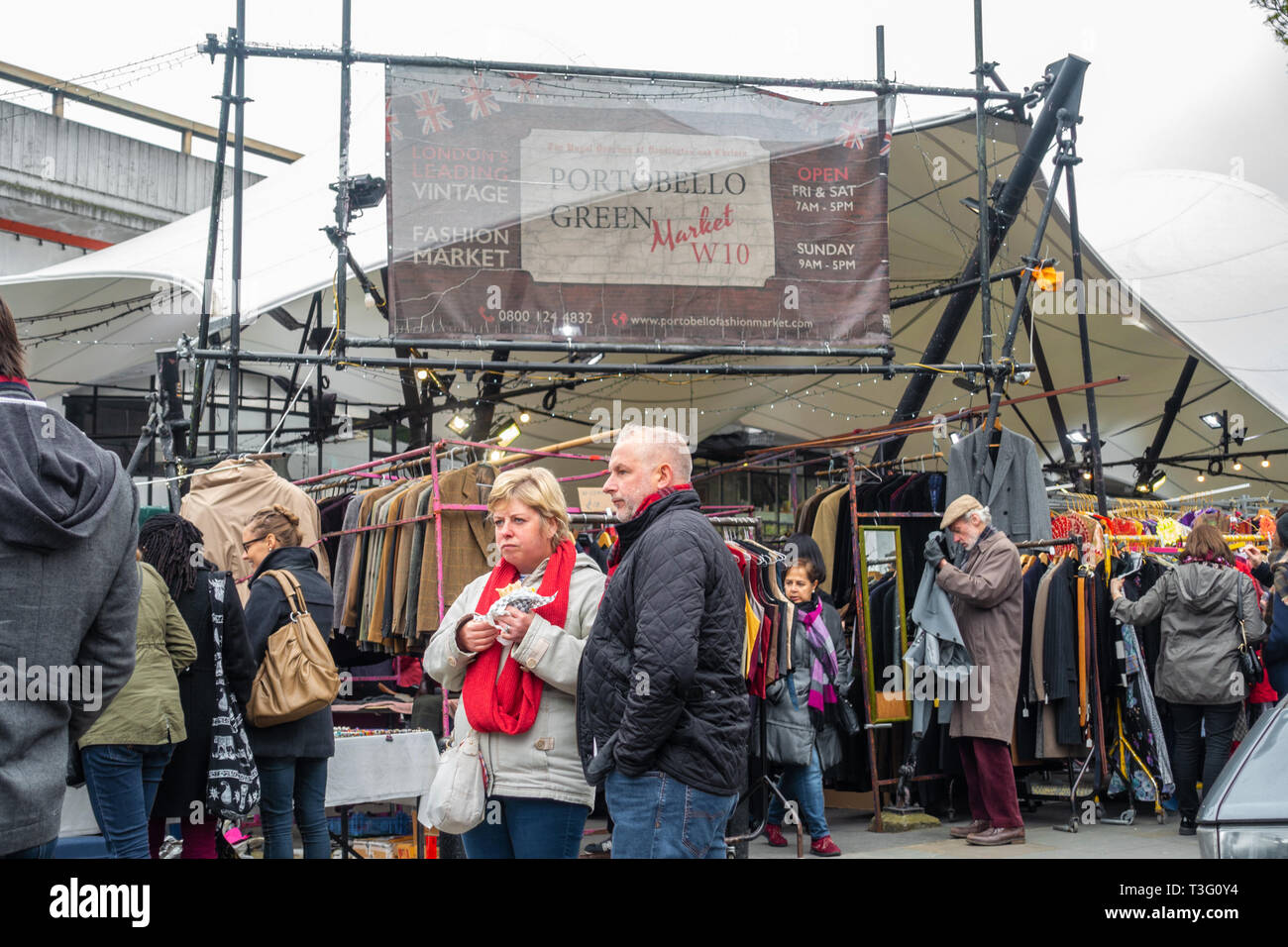 Portobello Green market on Portobello Road in Notting Hill, London, UK