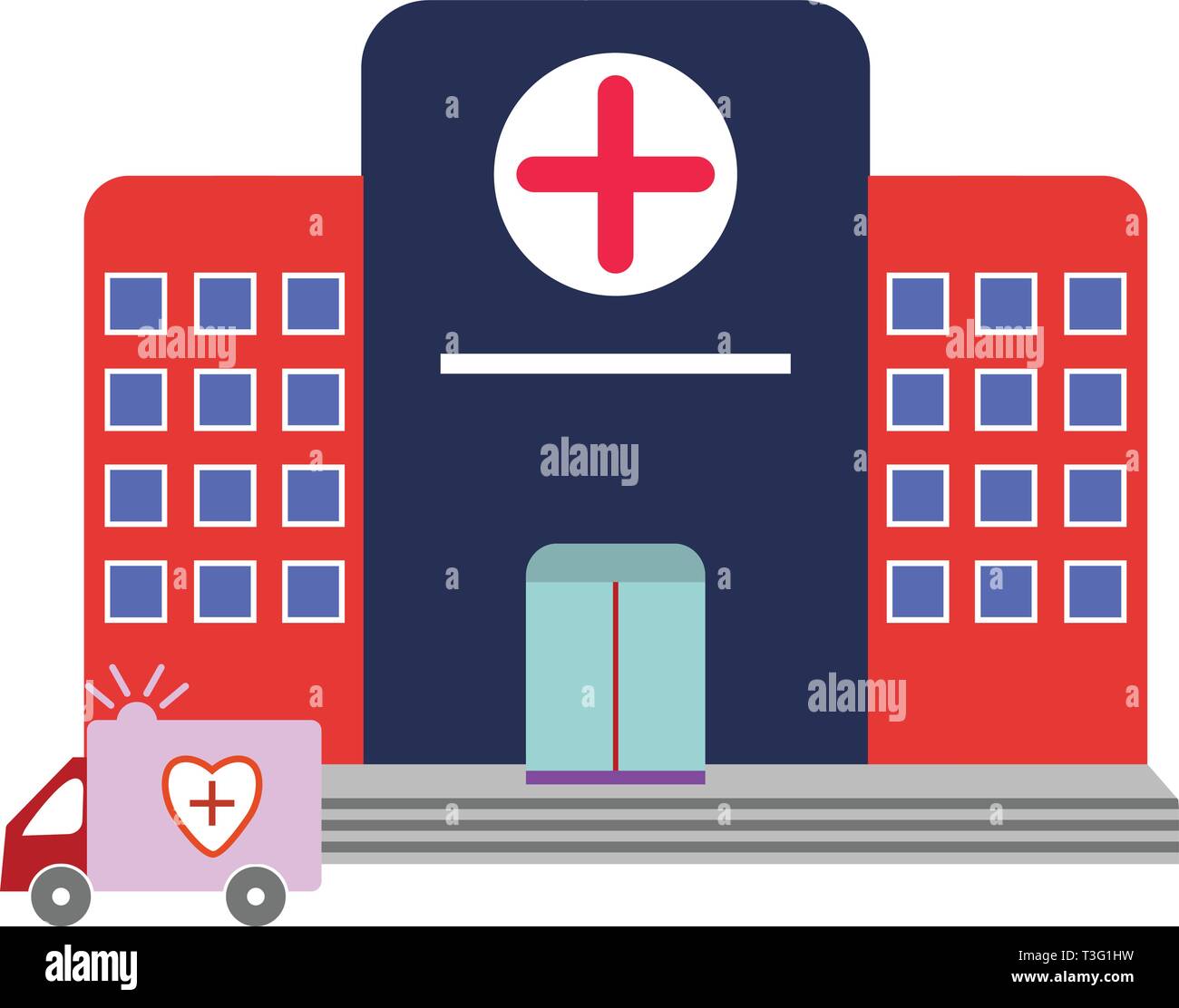 Hospital flat Multi color icon Stock Vector Image & Art - Alamy