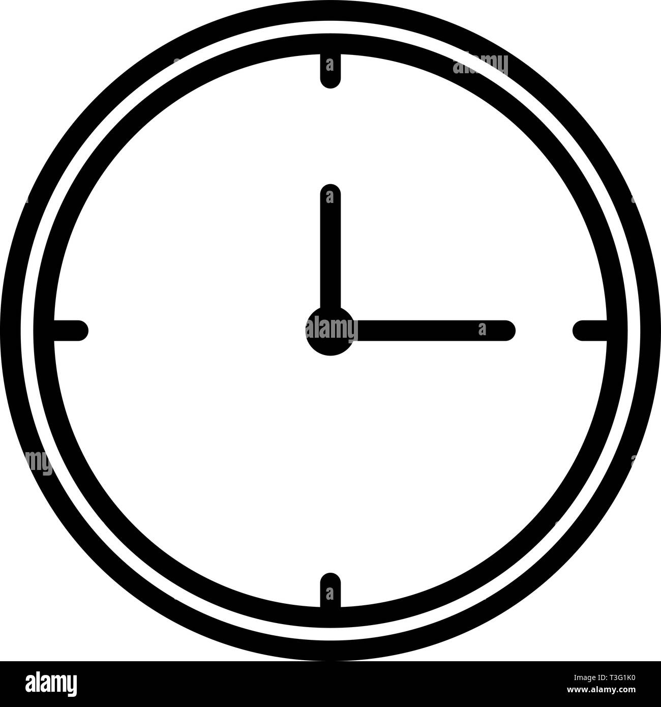 Clock Line Black Icon Stock Vector Image & Art - Alamy