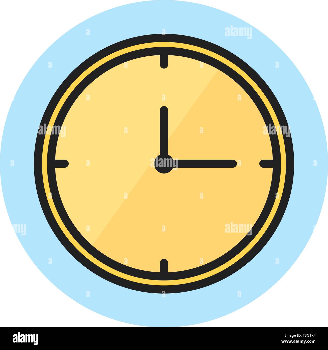 Clock Line Filled Icon Stock Vector