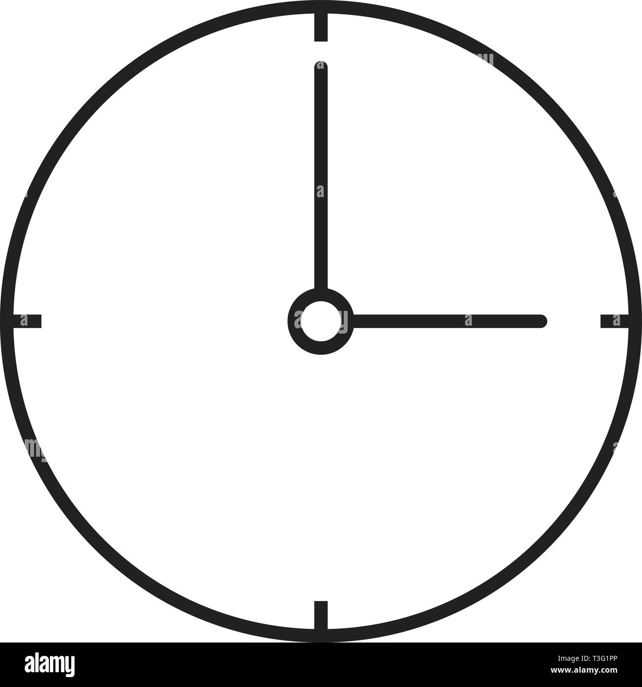 Clock Line Black Icon Stock Vector Image & Art - Alamy