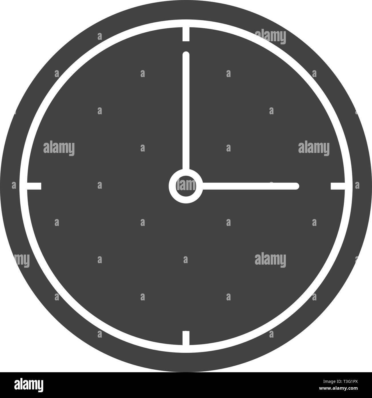 Clock Glyph Black Icon Stock Vector Image & Art - Alamy